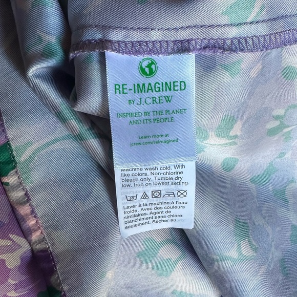 J. Crew Collection tie-neck top in Ratti® lilac collage print. Size Large - Picture 5 of 5